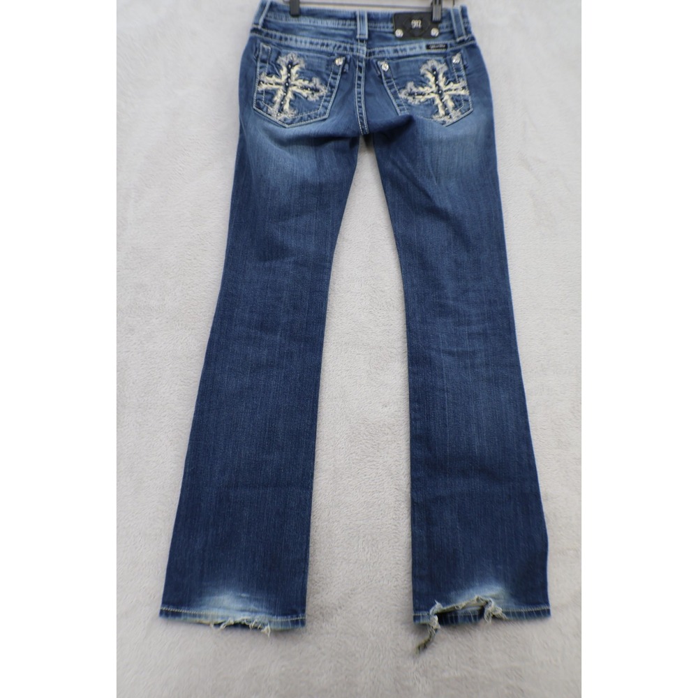 Miss Me JP5519B Jeans Womens 27 Bootcut Cross Rhinestone Y2K Cowgirl Denim
